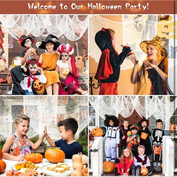 12 Pack White Halloween Creepy Cloth - Picture 3 of 4